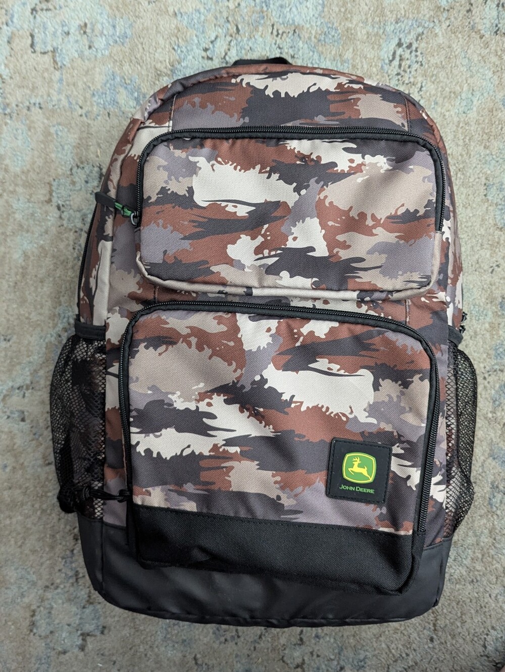 John Deere Camouflage Backpack in Brown, Black & Tan